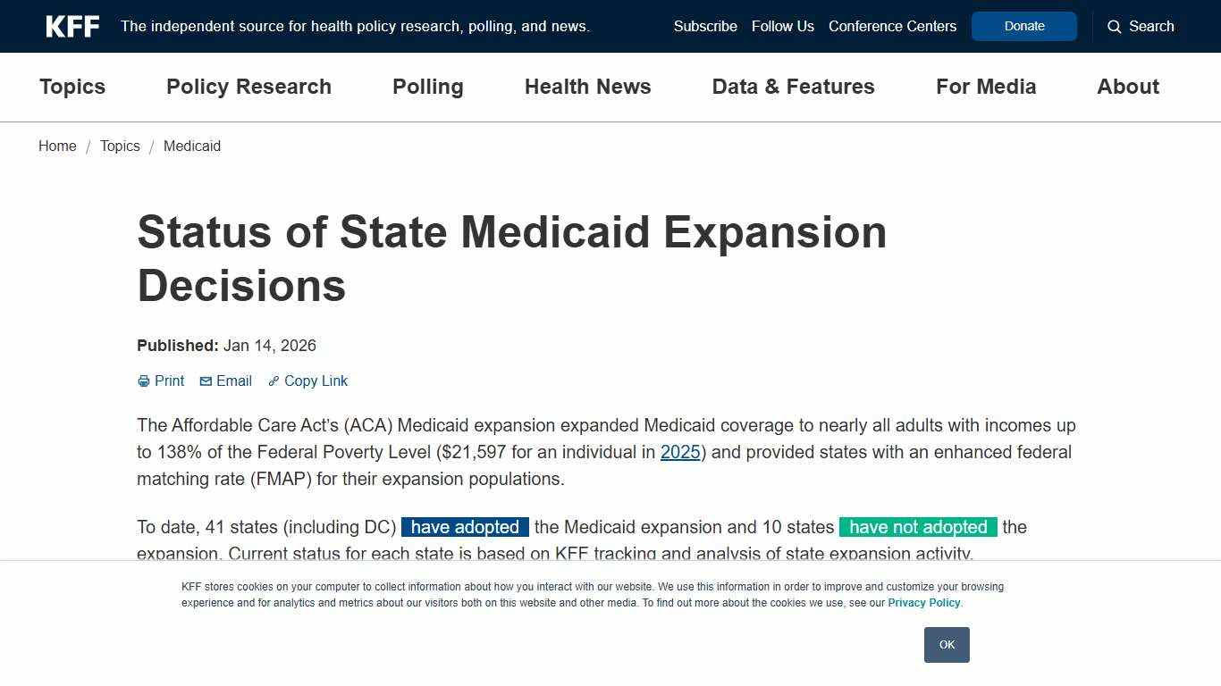 Status of State Medicaid Expansion Decisions | KFF
