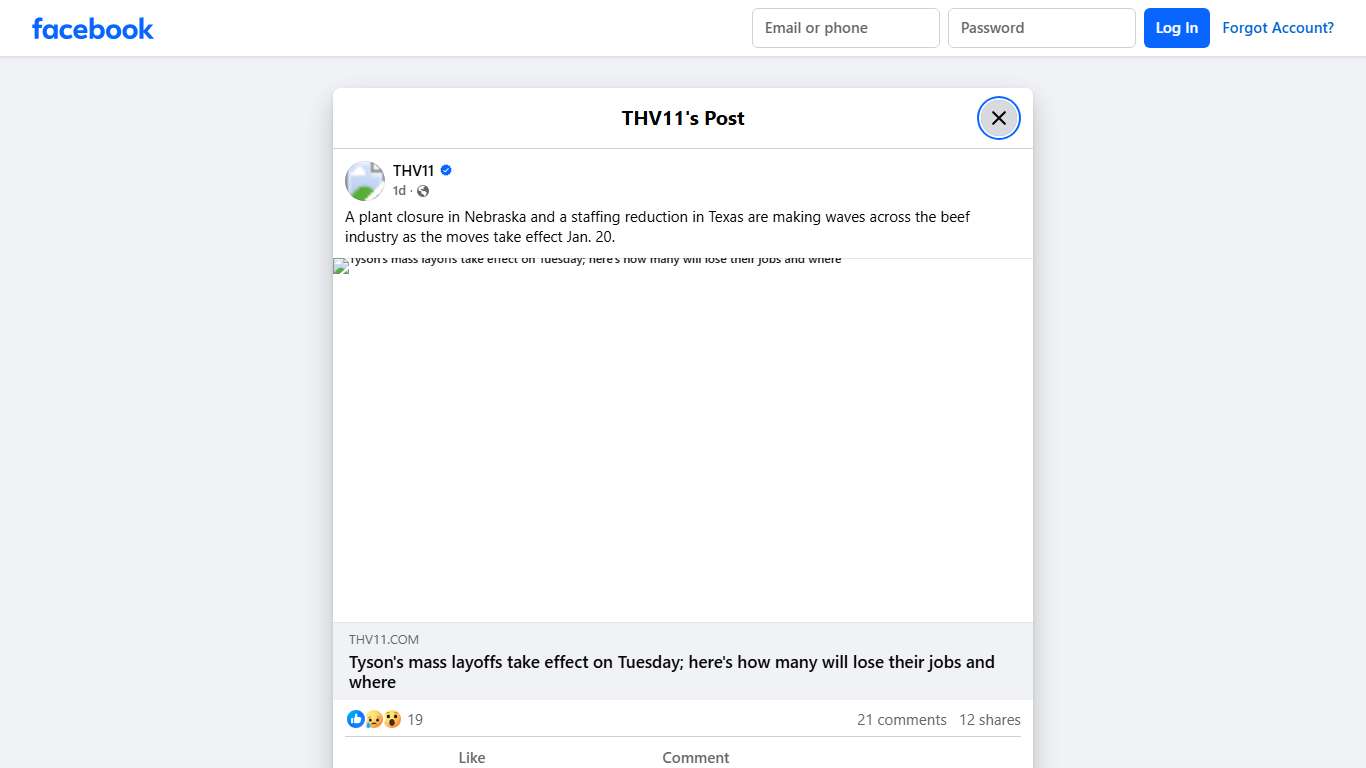 THV11 - A plant closure in Nebraska and a staffing... | Facebook
